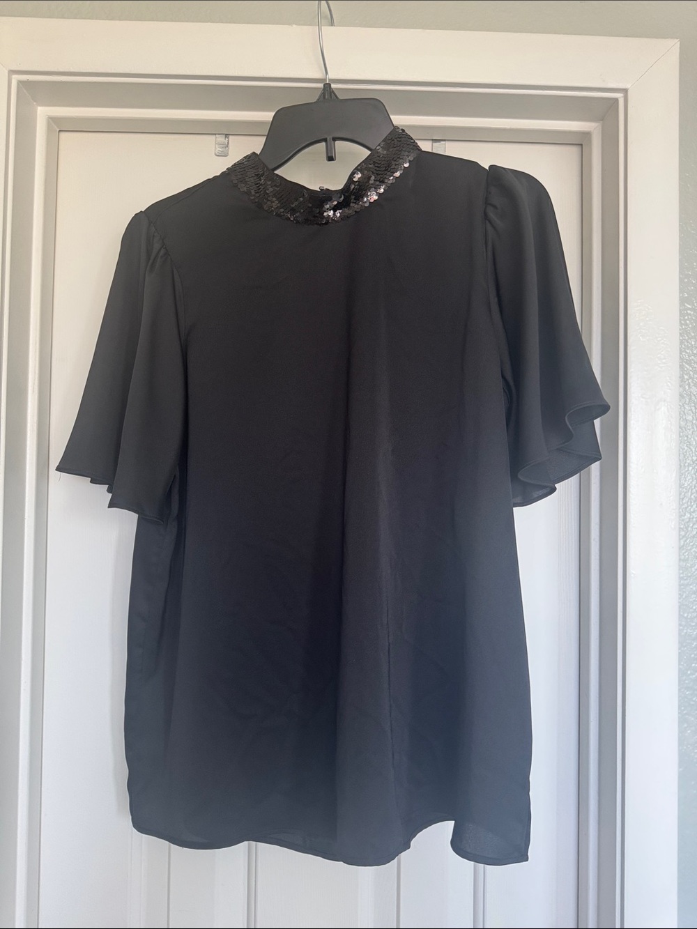 Ann Taylor Black Zip-Back Dress Top